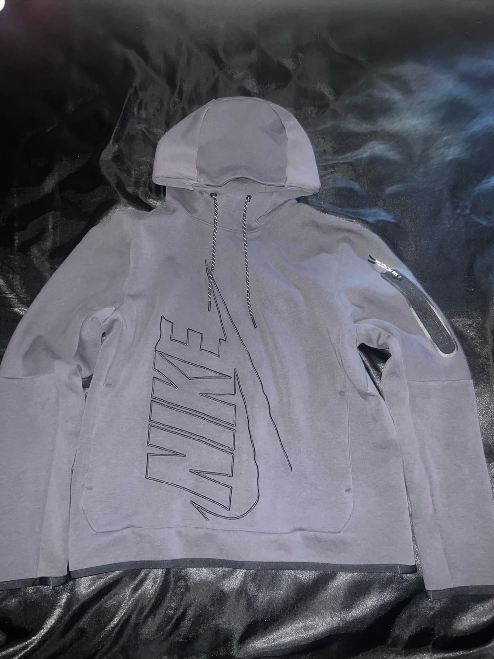 Nike Black Hoodie with White Logo Tag
